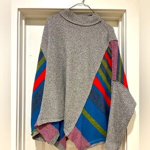 Free People Oversized Grey & Colorblock Sweater